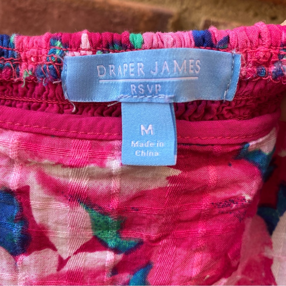 Draper James Pink and Blue Floral MIDI Dress size Medium - Picture 3 of 11
